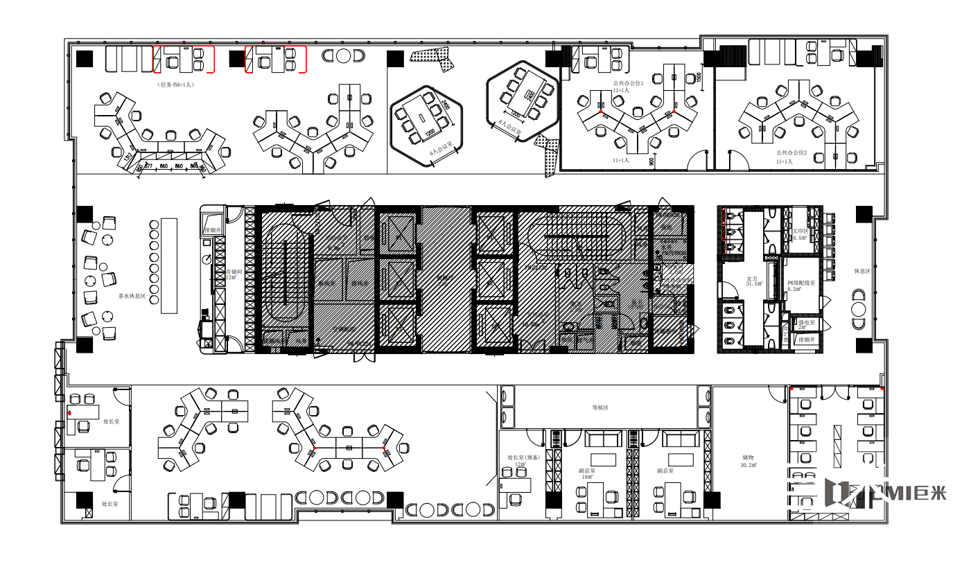 西安美百年联合办公设计图 西安美百年联合办公设计图
